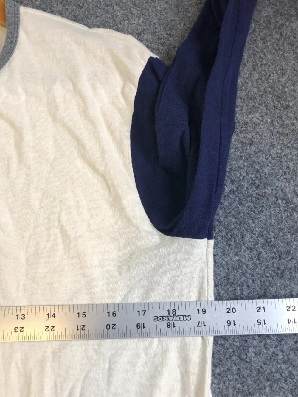 J Crew Shirt Mens Medium Blue Beige Slub 100% Cotton Long Sleeve Raglan Henley